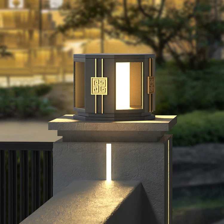 Дверной столб лампа света головка света китайская вилла новый дверной фары солнечная стигма столб солнечный свет двор фары двери