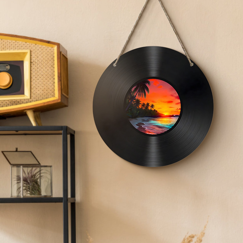 Cross-border Wooden Vinyl Record Decoration Vintage Poster Bar Cafe Personality British Art Interior Wall Decoration