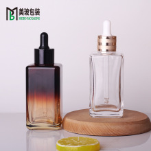 现货30ml~100ml四方精华瓶玻璃瓶50ml玻璃滴管分装瓶