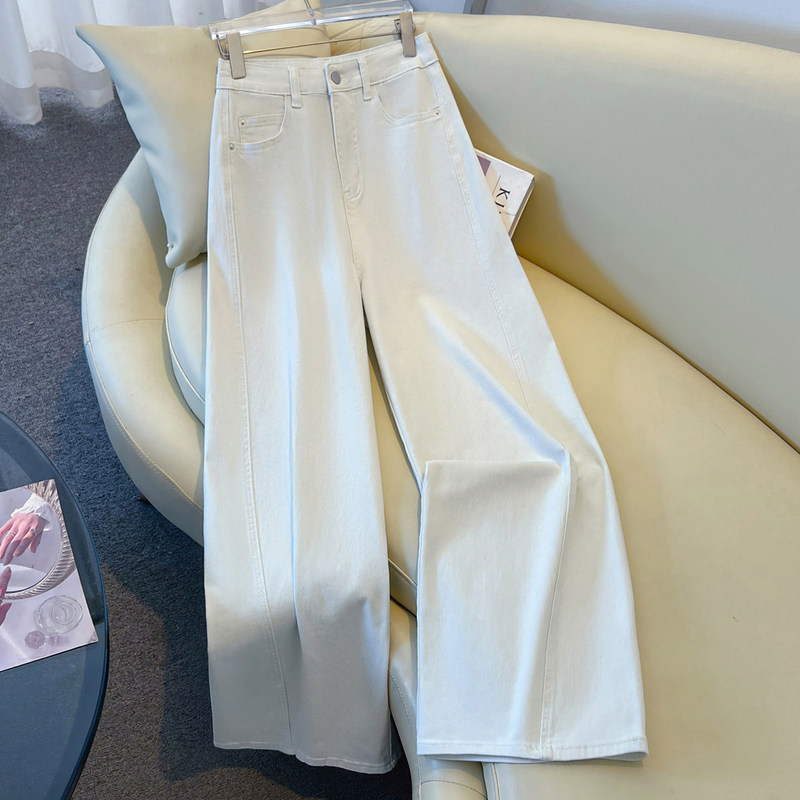 High-End White Straight-Leg Jeans for Women, Spring and Autumn 2026 New Style, Petite Version, Super Flattering and Slimming Wide-Leg Pants High-End White Straight-Leg Jeans for Women, Spring and Autumn 2026 New Style, Petite Version, Super Flattering and Slimming Wide-Leg Pants