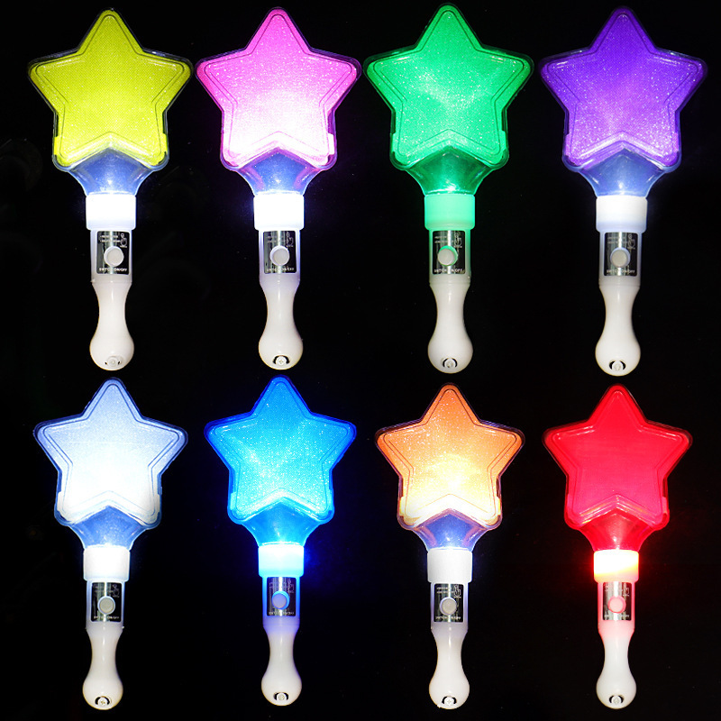 メーカー卸売 LED 五芒星蛍光スティック発光スティックスターフラッシュスティックコンサートサポートスティックロゴ|undefined