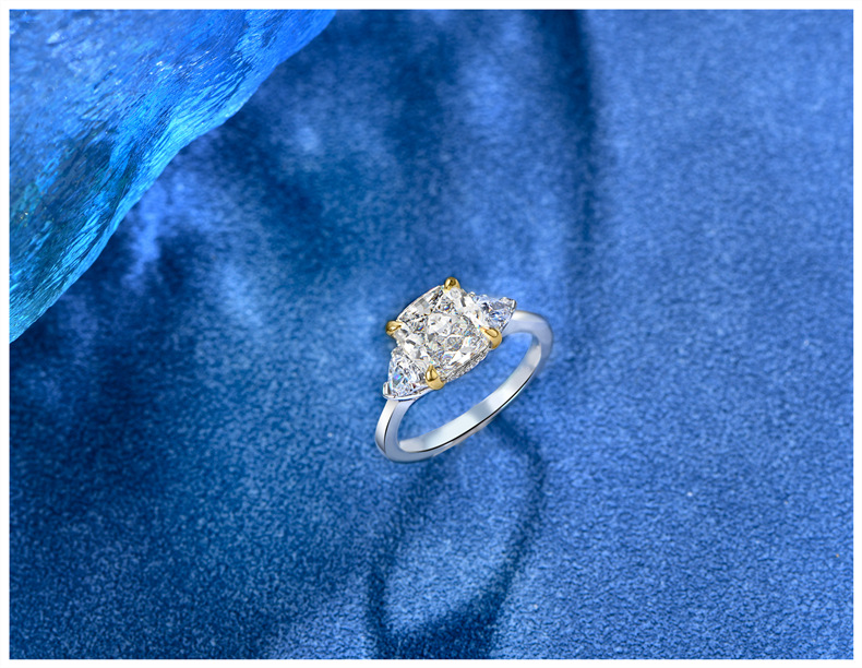 Fashion Geometric Sterling Silver Inlay Zircon Rings 1 Piece