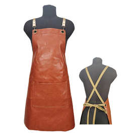 PU围裙防水工作家用厨房奶茶店园艺餐厅男女服务员工作