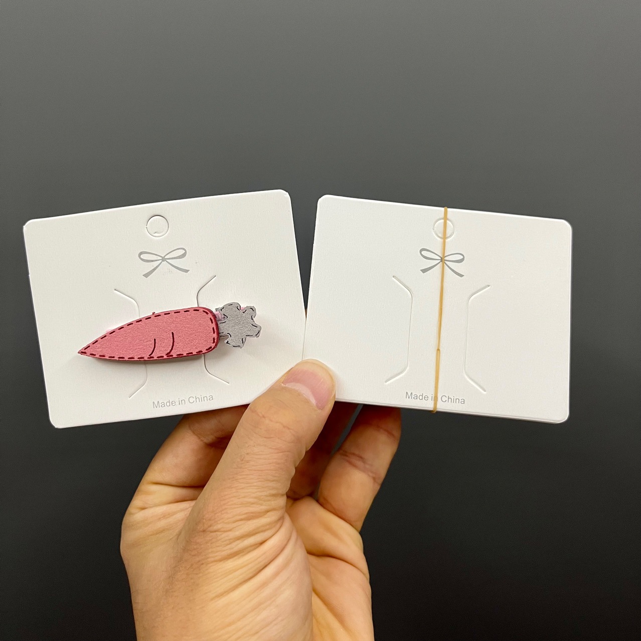 约一百张领结发夹卡片发饰品卡纸吊牌批发蝴蝶结发卡夹子卡头背卡