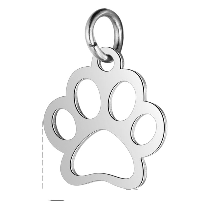 Cross-border stainless steel pendant laser cutting Hollow Dog Claw pendant DIY titanium steel Jewelry necklace accessories spot