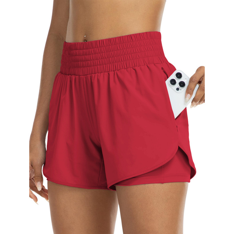 2025 Women's Sports Shorts High-Waisted Running Yoga Two-In-One Anti-Exposure Gym Slimming Tight Sports Shorts