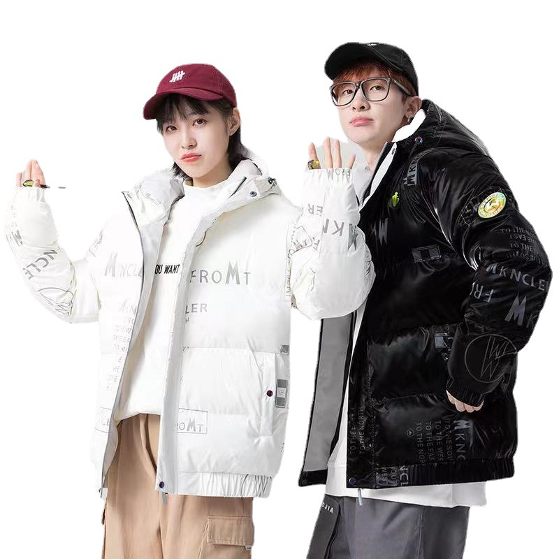 2022 invierno abajo Chaqueta brillante superficie pareja moda impresión caliente pato blanco abajo luz suelta abrigo fábrica al por mayor