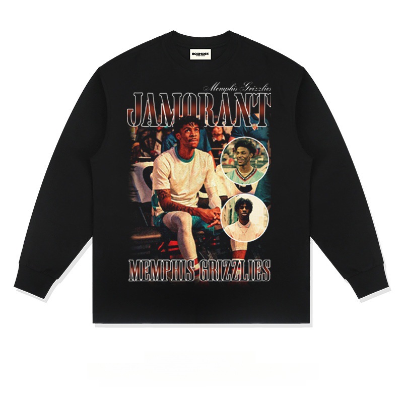 Clarkson Curry Bryant Irving James tres golos Harden estrella americana impresa retro lavado en agua mangas largas