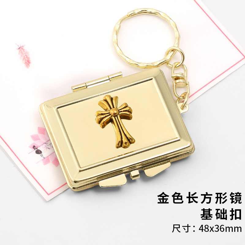 金属钥匙扣小镜子随身迷你挂饰花朵蝴蝶结钻可爱挂件高颜值链子镜|undefined