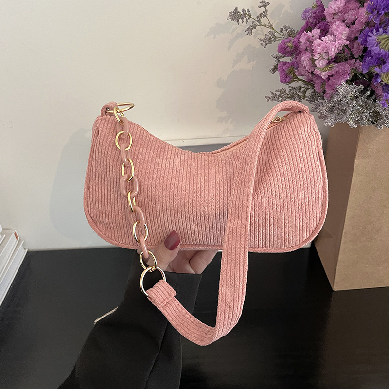 Western-style simple niche underarm bag 2024 spring new all-match ins shoulder bag solid color texture small square bag for women