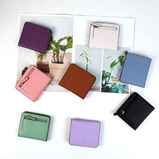 Cross-border Ultra-thin Women's Wallet Ins Women's Short Folding Multifunctional Simple Fashion Zipper Coin Purse wallets