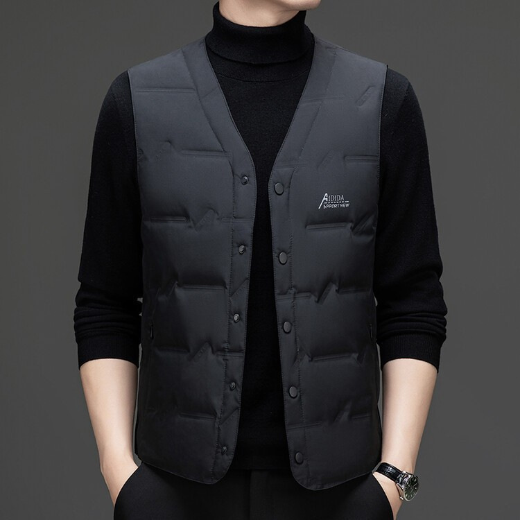 Popular 2025 New down Vest Men's Winter Inner Vest Middle-Aged Men's Light Vest Vest