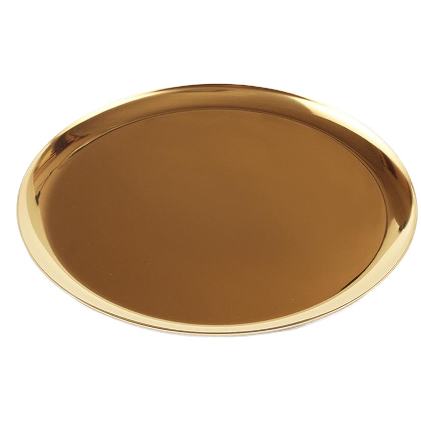 Bandeja de almacenamiento de acero inoxidable de alta apariencia ins estilo dorado bandeja de té redonda bandeja de almacenamiento bandeja de merienda de postre