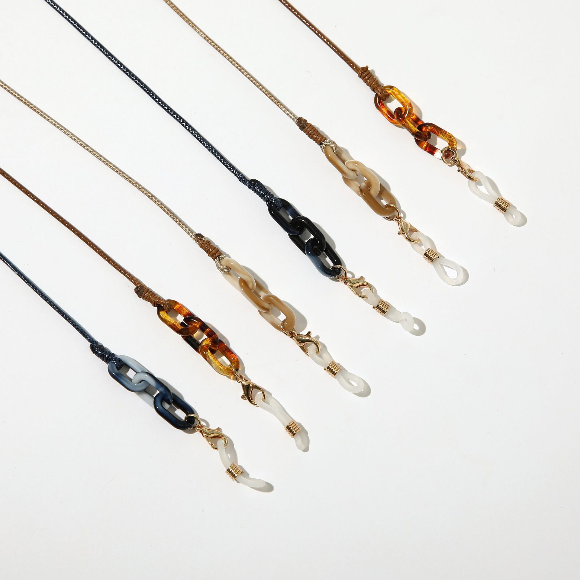 Europea, americano, japonés y coreano transfronterizo de las niñas cuerda de cera en forma de U Cadena de máscara de adulto hebilla de acrílico anti-perdido accesorios Cadena de gafas hembra