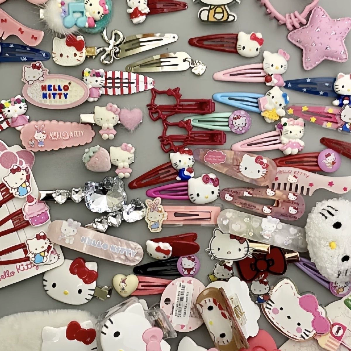 Заколки для волос (Hello Kitty) набор принцессы — разноцветные рисунки, 6–19 шт
