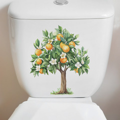 外貿浪漫橘子花朵樹兒童臥室馬桶貼家居裝飾牆貼貼紙自粘批發跨境