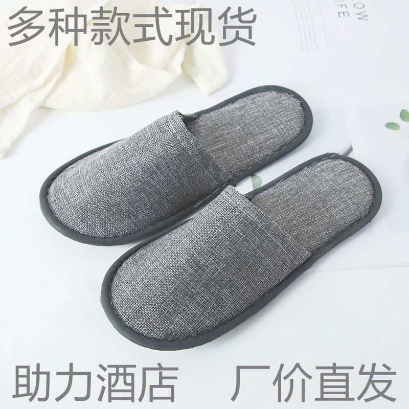 Оптовые универсальные одноразовые тапочки, Дышащие хлопчатобумажные льняные Нескользящие отель Bed & Breakfast Room, одноразовые Тапочки