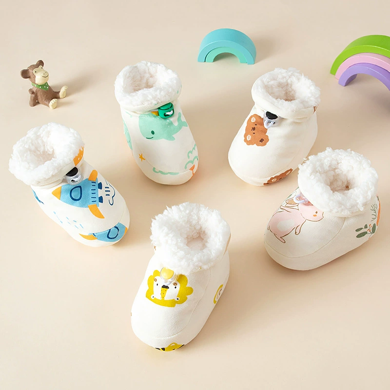 Детская хлопчатобумажная обувь с бархатными ножками 0-1 год для новорожденных