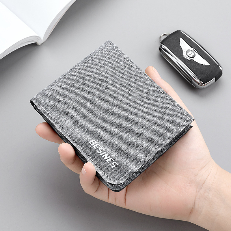 Cartera de chicos ultra delgada, cartera de chicos corta, cartera de chicos jóvenes, cartera plegable para hombres, cartera de estudiantes compacta para mujeres