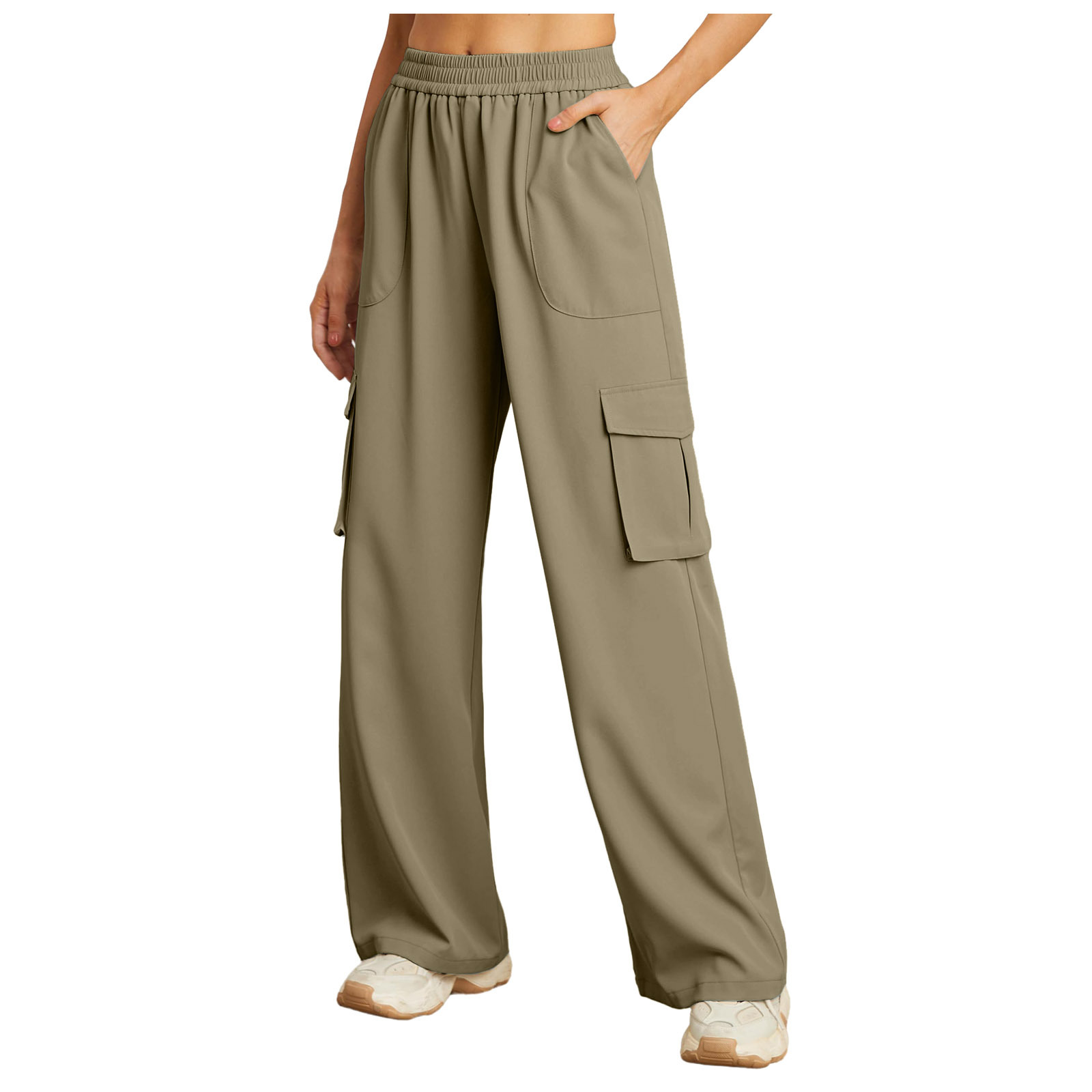 2024 Amazon, comercio exterior europeo y americano, nuevo estilo, bolsillo de color sólido, ropa de trabajo elástica, pantalones casuales