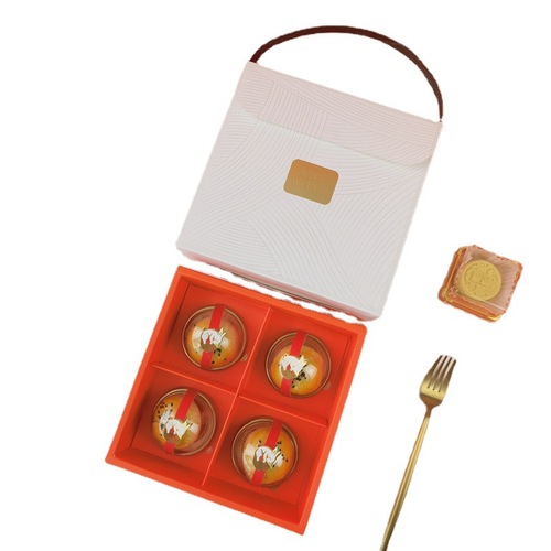 Creative 4 pieces, 6 pieces, 8 pieces snow skin mooncake box empty box Mid-Autumn mooncake gift box portable egg yolk cake packaging box wholesale