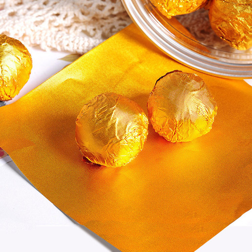 Black sesame ball wrapping paper, golden tinfoil sheet for wrapping chocolate, food grade tinfoil paper, aluminum foil paper, candy wrapper