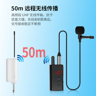 Wireless collar clip interview microphone mobile SLR video shooting Radio Live broadcast condenser microphone waist hanging one for two