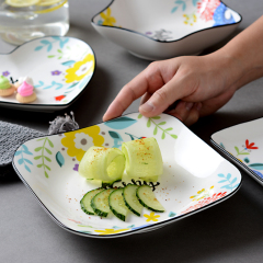 愛心創意盤子菜碟子個性網紅異形套裝組合家用陶瓷田園風心形王金