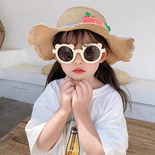 Bear children's sunglasses wholesale Children's sunglasses with UV protection Cartoon baby frog frame sun protection sunglasses