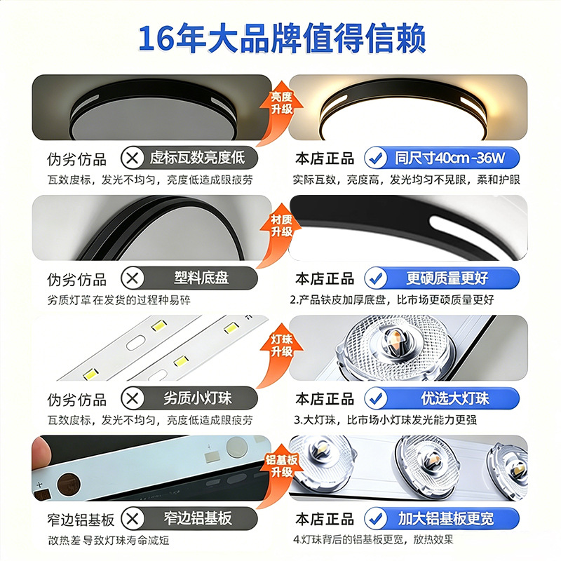lámpara de techo LED dormitorio lámpara redonda moderna simple lámpara de comedor tricolor ultra delgada balcón pasillo lámpara Zhongshan