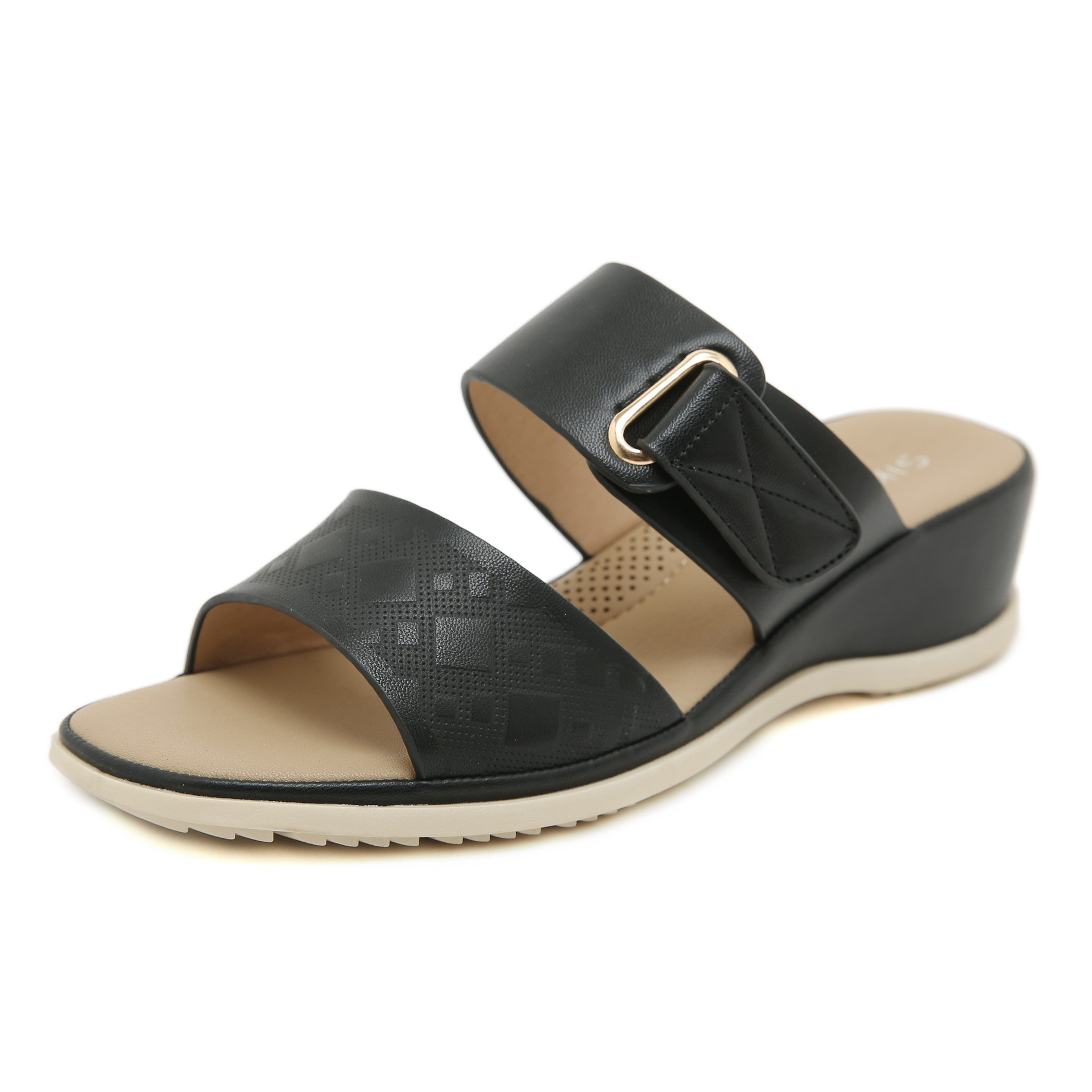 1520-3 Nuevo estilo 2025 sandalias de verano europeas y americanas, hebilla, playa informal, playa, cómoda sandalias de cuña transfronteriza