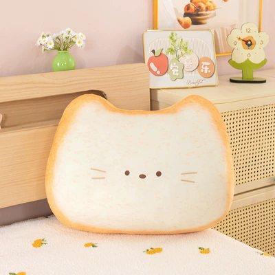 New Toast Bread Pillow Cute Cat Pillow Plush Doll Girl Sofa Expression Cushion Wholesale (Oyuncaq yastıqlar) - cat-model-1012cm-003kg