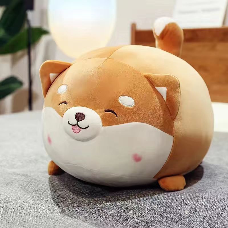 かわいい柴犬枕スーパーソフト犬ぬいぐるみ睡眠ベッドコーギー人形人形男性と女性の誕生日プレゼント|undefined