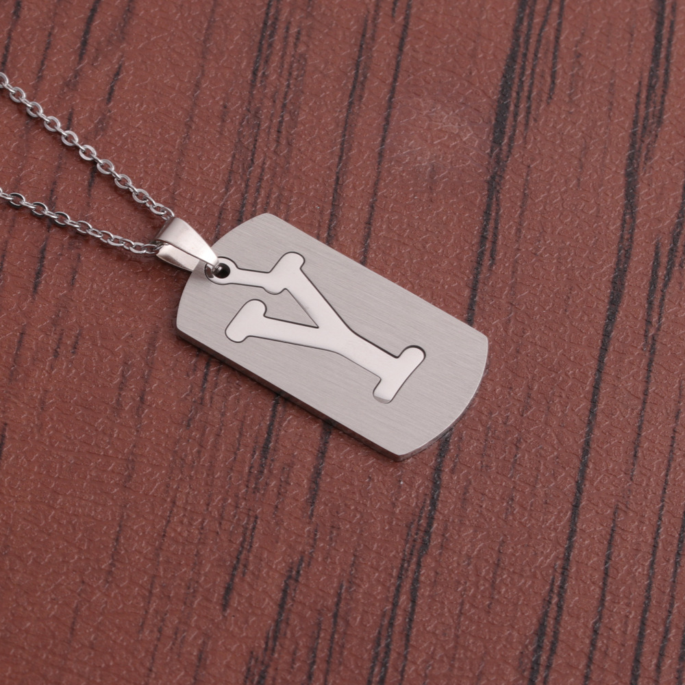 Fashion English Letter Titanium Steel Necklace Wholesale display picture 16
