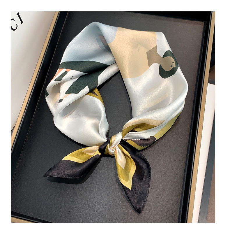 simple contrast color small square silk scarf wholesalepicture8
