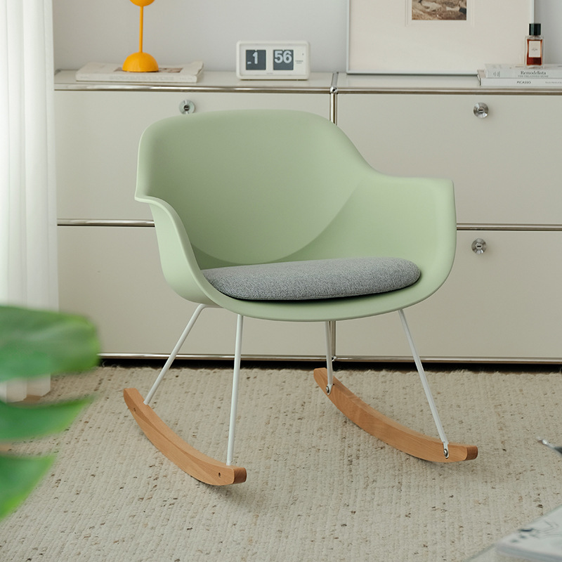 Nordic Solid Wood Rocking Chair Internet Celebrity Lazy Chair Living Room Lounge Chair Designer Leisure Chair Modern Sofa Chair with Armrests