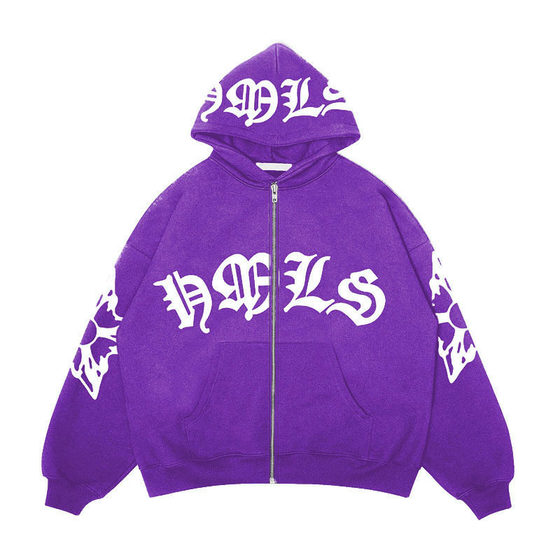 2023 Zipper Sweatshirt Gothic Alphabet Print hoodie Fashionable oversize hoodie Student Clothes