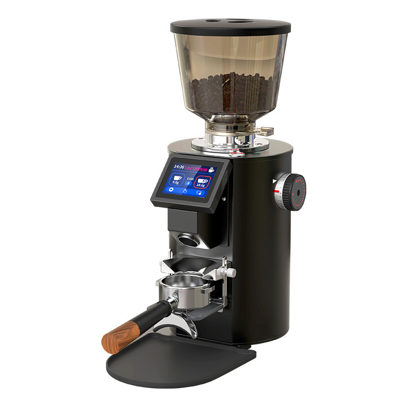 Molinillo de granos eléctrico Lechuang Molinillo de granos de café Molinillo de granos de café doméstico de acero inoxidable de cabeza única Molinillo de café comercial en vivo Molinillo