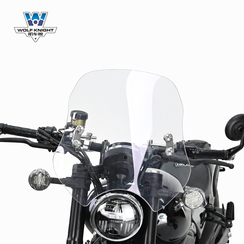 CF Moto Motorcycle Windshield for CFMOTO 450CLC Modified Tempered Glass (Motorcycle front windshield) - transparent-5mm-tempered-glass-40cm-high