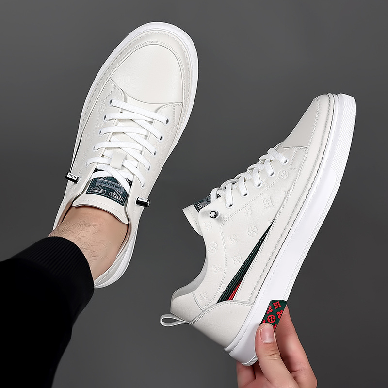 Selección estricta de zapatos blancos de verano para hombres, zapatos de moda para hombres, zapatos casuales con suela suave, zapatos de deporte para hombres transpirables al por mayor
