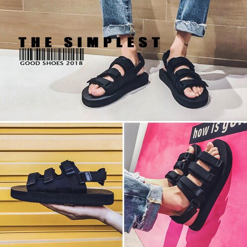 New Summer Sandals for Men, Student Dual-Purpose Sandals, Stylish and Versatile Soft Sole Anti-Slip Couple's Han Style Trendy Shoes