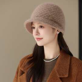 女士秋冬季新款针织中老年贝雷帽百搭时尚保暖帽休闲加厚妈妈帽子