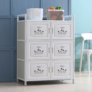 H& Cupboard Household Kitchen Storage Cabinet Storage Cabinet Simple Assembly Kitchen Cabinet Aluminum Alloy Economical Cabinet