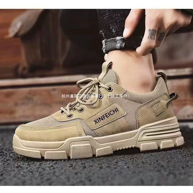 Новая мужская обувь, нескользящая, для работы на стройке, износостойкая, для спорта и отдыха, черные модные кроссовки, дышащая весенняя охрана труда, водонепроницаемая.
