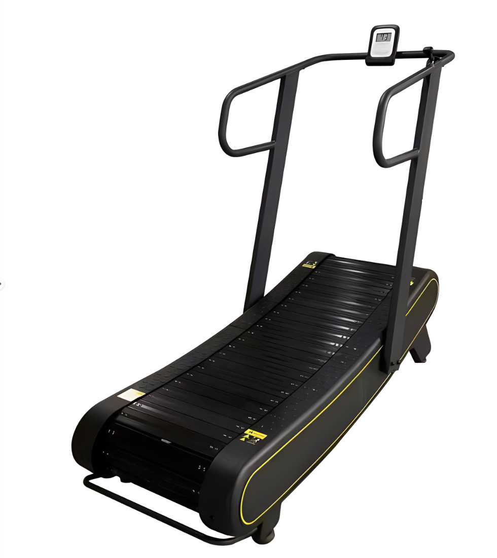 Caminadora curva comercial para gimnasio, equipo de ejercicio mecánico sin motor tipo pista para interiores, silencioso y aeróbico.