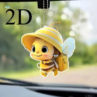 1pc 2D Bumblebee Acrylic Jewelry Multifunctional Car黃蜂飾品