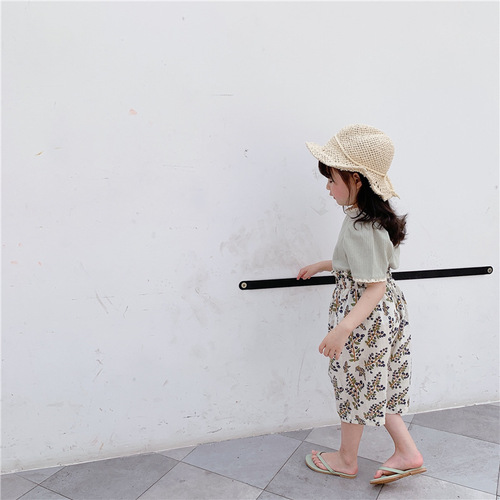 adbaby children's clothing 2024 summer new products girls Korean lace short-sleeved T-shirt bottoming shirt 20566