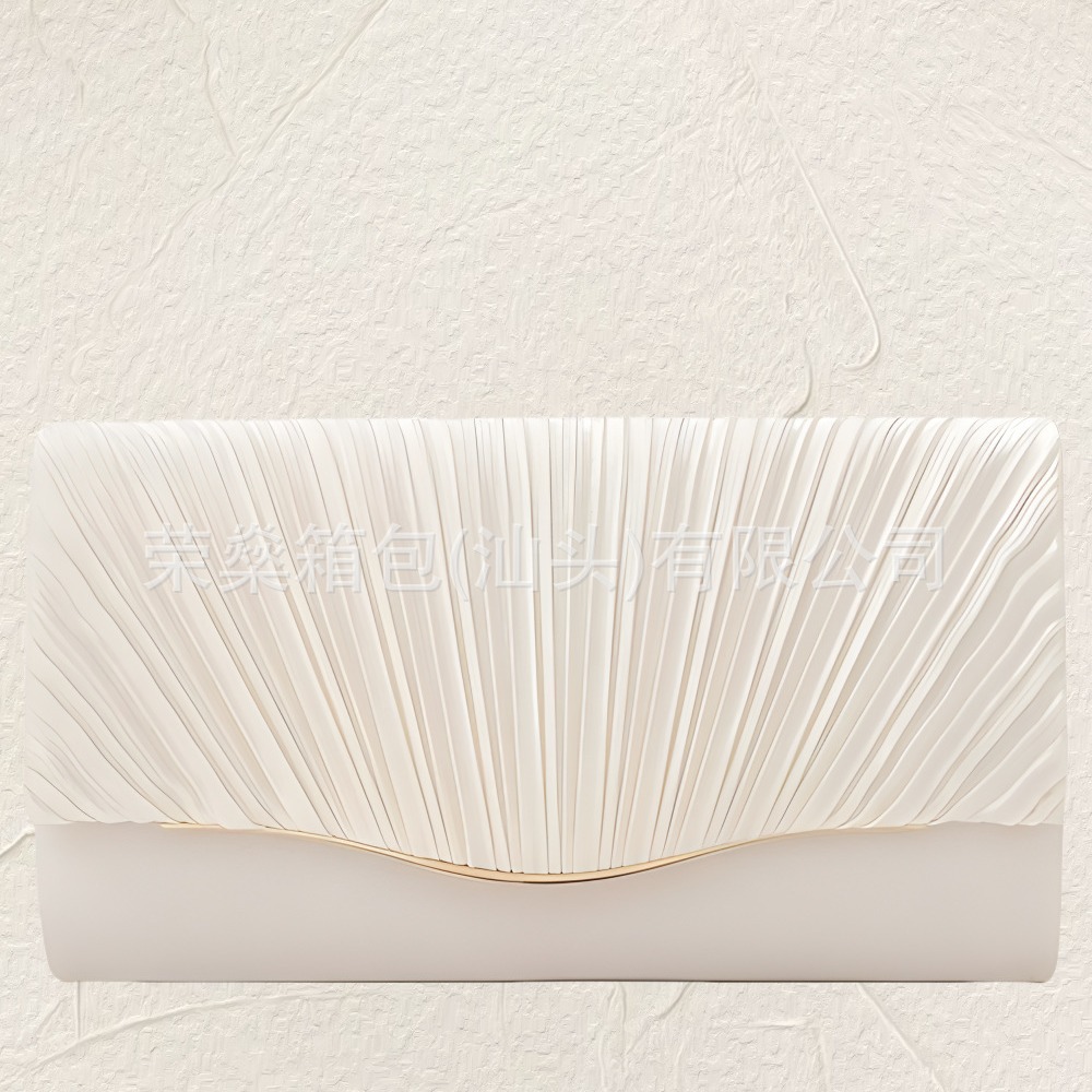 Bolso de banquete de hardware plisado europeo y americano de estilo japonés, bolso de vestido, bolso de mano, bolso de cena, bolso de fiesta de alta gama, bolso de club