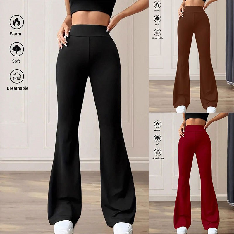 European and American Cross-Border Amazon New Women's Bootcut Pants High-Waisted Loose Floor-Length Pants Casual Slimming Casual Pants