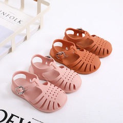 Summer Children's Soft-Sole Hole Shoes, New Cute Hooded Shoes for Boys and Girls, Leisure Plastic Learning Shoes and Sandals